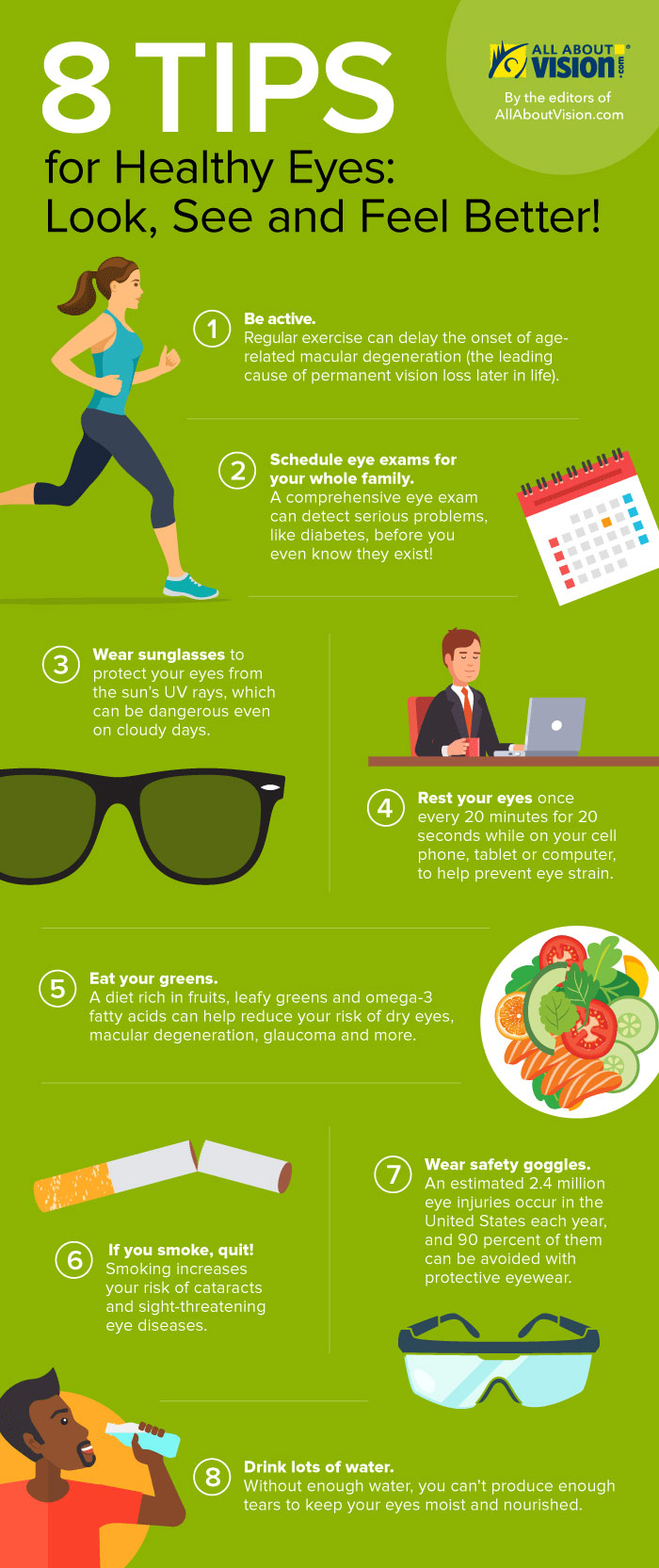 8 Tips for Healthy Eyes: look, see and feel Better!